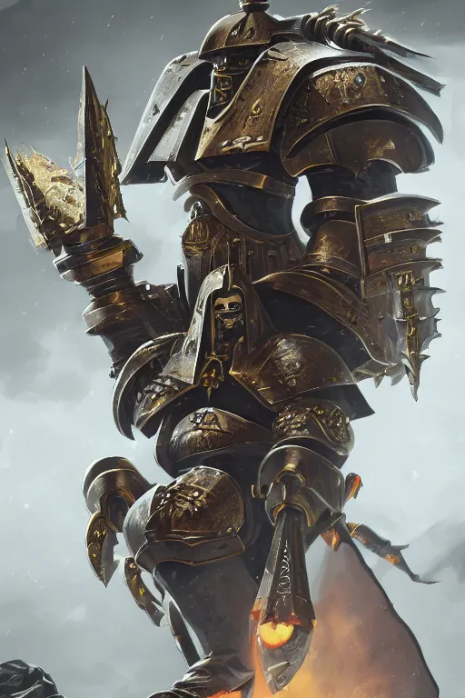 Image similar to armor portrait heros warhammer 4 0 k horus heresy fanart - the primarchs emperor by johannes helgeson animated with vfx concept artist & illustrator global illumination ray tracing hdr fanart arstation zbrush central hardmesh 8 k octane renderer comics stylized