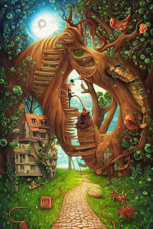 Image similar to by Jacek Yerka and Cyril Rolando