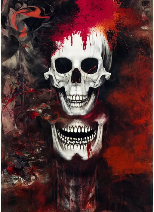 Image similar to death is not mercurial it's patient unlike life, a brutalist designed, gothic, rich deep colours, painted by francis bacon, adrian ghenie, james jean and petra cortright, part by gerhard richter, part by takato yamamoto. 8 k masterpiece.