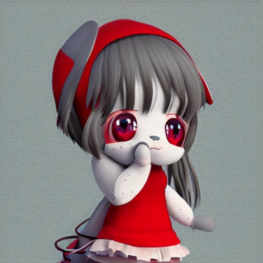 Prompt: cute fumo plush of a marsupial girl, anime girl, artstation character design contest winner, stylized pbr, vray