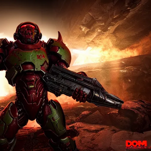 Image similar to doom slayer from doom eternal, photography