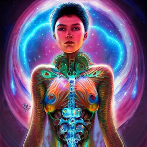 Image similar to lofi fractal cosmic divine biopunk portrait, pixar style, by tristan eaton stanley artgerm and tom bagshaw.