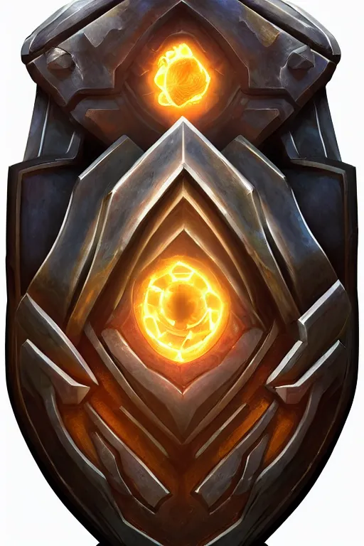 Image similar to shield fantasy epic legends game icon stylized digital illustration radiating a glowing aura global illumination ray tracing hdr fanart arstation by ian pesty and katarzyna da „ bek - chmiel