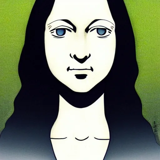 Image similar to mona lisa by naoki urasawa, detailed, manga, illustration