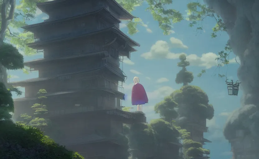 Prompt: a film still Spirited Away 2033, medium shot, waist up, studio Ghibli, Pixar and Disney animation, sharp, Rendered in Unreal Engine 5, anime key art by Greg Rutkowski, Bloom, dramatic lighting