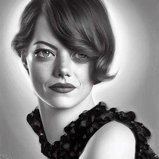 Prompt: emma stone in soviet public toilet, sharp focus, detailed, art by artgerm trufanov rolf armstrong