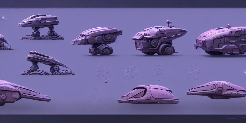 Prompt: organic hard surface shape form exploration, vehicles, close up, complex geometry, detailed, artstation, 8 k, sci - fi, pastel colors, props, panel, concept, simon stalenhag, blueprint, items and gadget, big medium small, blueprint, vintage