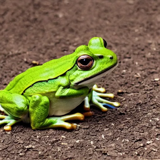 Prompt: photo of a hybrid between a rabbit and a frog