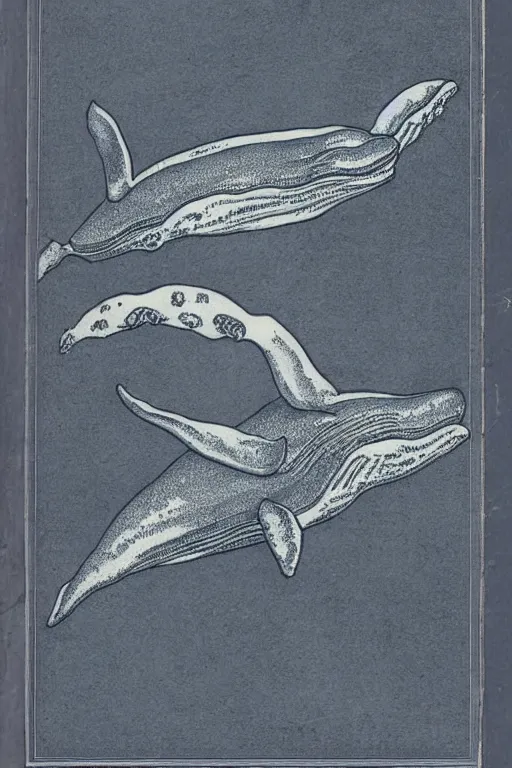 Image similar to cover scan of victorian book about whales