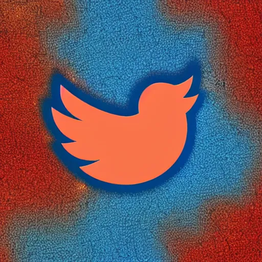 Prompt: trippy twitter logo