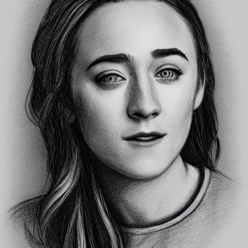 Prompt: sketch of Saoirse Ronan, digital line art