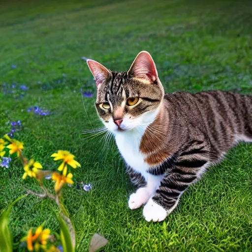 Prompt: A pretty human male with cat features, in his natural habitat. Pictured are his cute ears and long tail. 4K National Geographic photograph