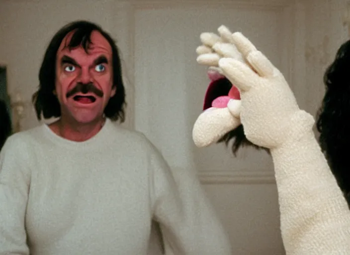 Image similar to a still from the hand - puppet remake of the shining