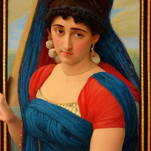 Image similar to a painting in the style of john william godward