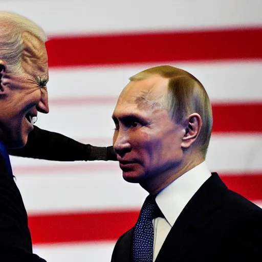 Prompt: a boxing match between Joe Biden and Vladimir Putin