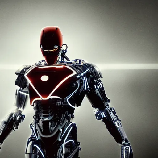 Prompt: movie still of man super hero cyborg, cinematic composition, cinematic light, by yoshikata amano