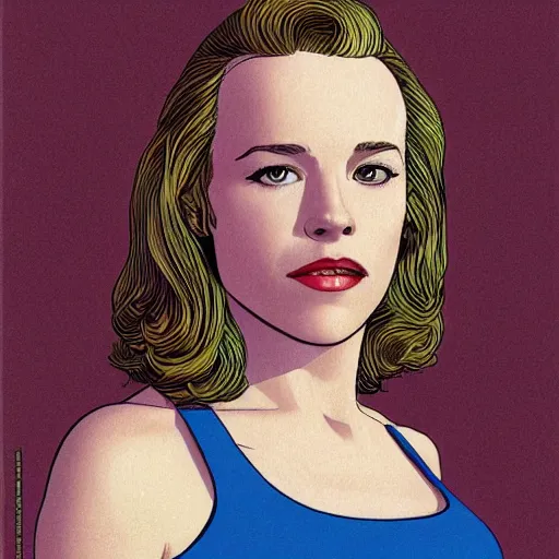 Image similar to rachel mcadams retro minimalist portrait by jean giraud, moebius starwatcher comic, 8 k