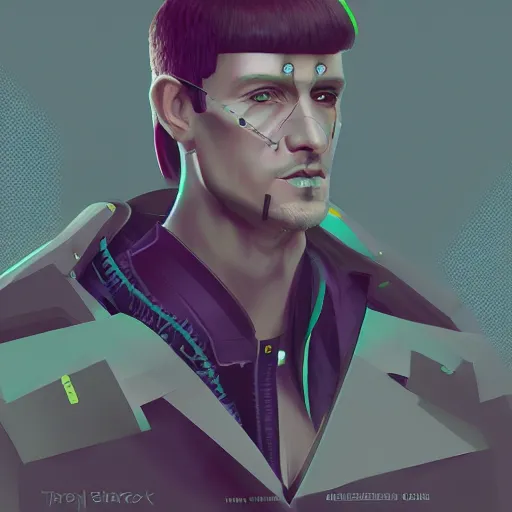 Image similar to cyberpunk william the silent as the leader of a futuristic communist society, cybernetics, sharp lines, digital, artstation, colored in