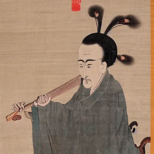 Prompt: ancient chinese painting of jordan peterson