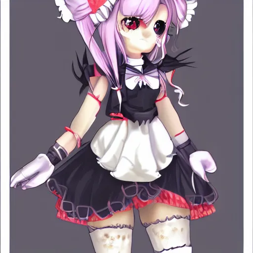 Image similar to a transhuman fox fursona wearing a maid outfit, highly detailed, by kawacy, trending on artstation, furry art