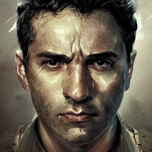 Image similar to portrait of a spanish communist jose diaz ramos, colourised, face portrait, epic, tragic, military art, fantasy, dieselpunk, hd shot, digital portrait, beautiful, artstation, comic style, by artgerm, guy denning, jakub rozalski, magali villeneuve and charlie bowater