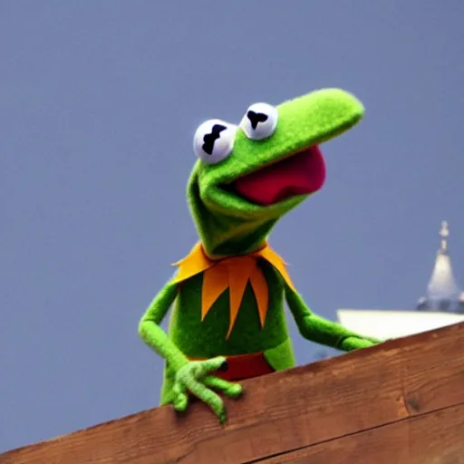 Image similar to Kermit the Frog as the pope