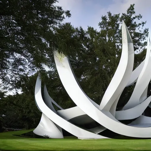 Image similar to an eco - friendly memorial designed by zaha hadid