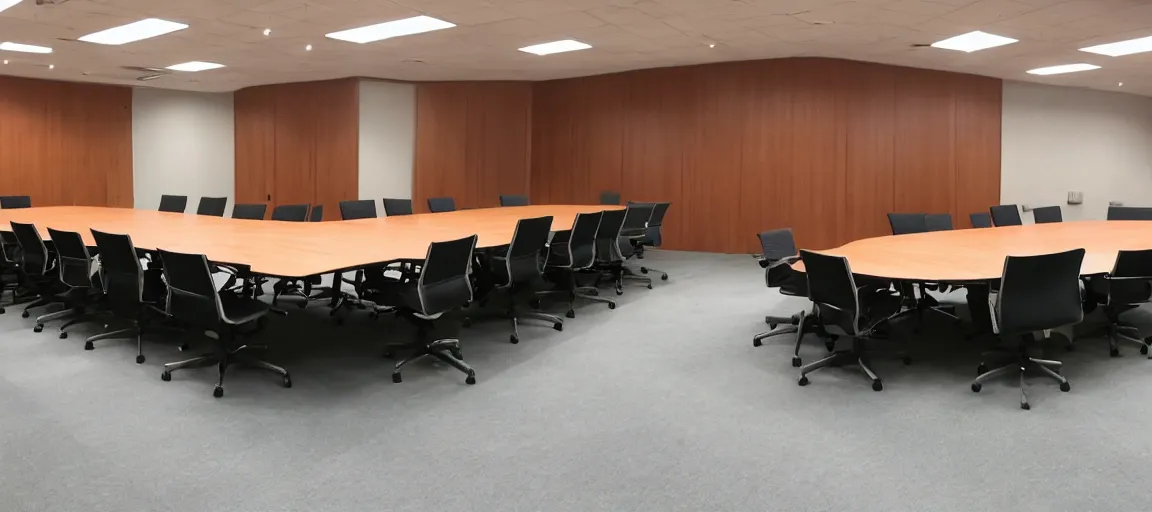 Prompt: the biggest and worst conference table in the world