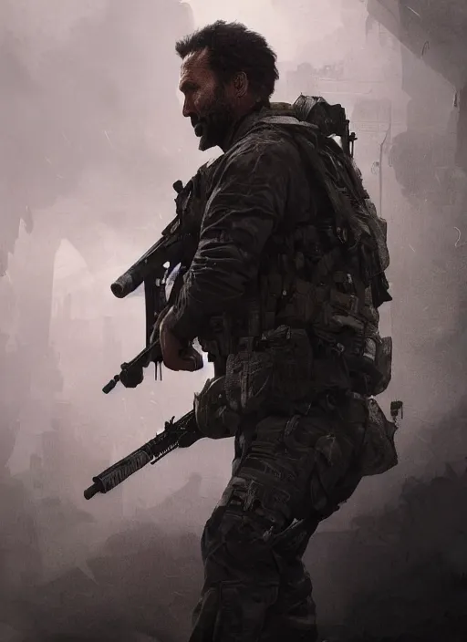 Image similar to a photorealistic dramatic hyperrealistic render of call of duty modern warfare ghost character by wlop, greg rutkowski, alphonse mucha, beautiful dynamic dramatic dark moody lighting, shadows, cinematic atmosphere, artstation, concept design art, octane render, 8 k