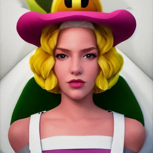 Prompt: portrait of Daisy Queen from Mario, digital art, trending on ArtStation, hyperdetalied, ultrarealistic, high quality, concept art,