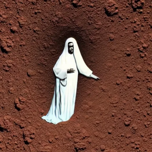 Image similar to wispy virgin mary image in mars soil