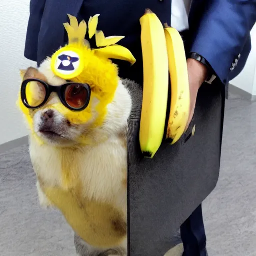 Image similar to banana dressed up for a day at the office