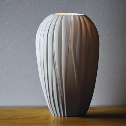 Prompt: elegant 3D printed vase, professional product photography, extremely beautiful, design award winner, chromatic filament, dramatic lighting, 8k, 4k