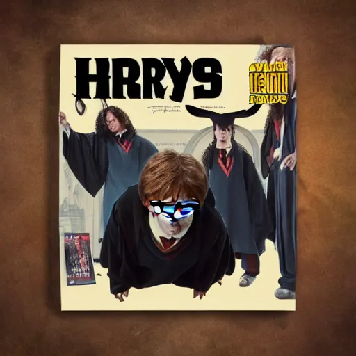 Prompt: harry potter 1 9 9 0 s hip hop album cover, magazine photo, 8 k,