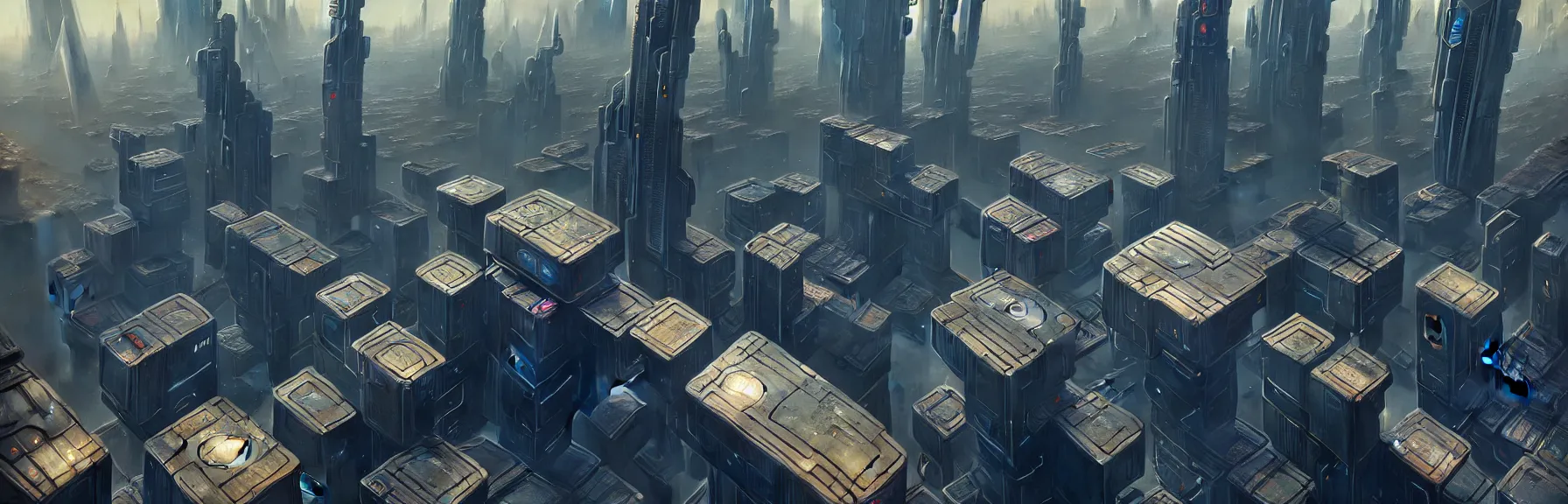 Image similar to abstract futuristic sci-fi folded multiplanar cyberpunk city, birds eye view, detailed, Lee Madgwick, Denis Sarazhin, artstation, unreal engine 5