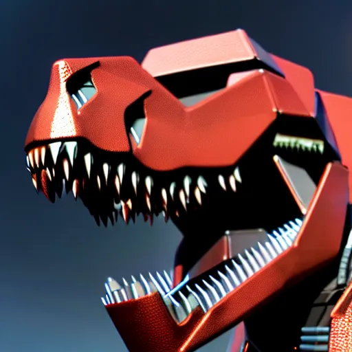 Prompt: mecha t - rex costume, photorealistic, 4 k, ultra detailed, 3 d, octane render, unreal engine