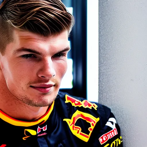 Image similar to max verstappen, dream job, professional portrait, photo