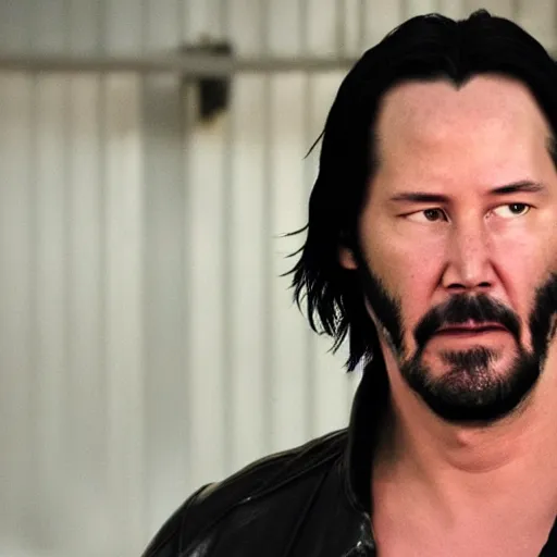 Image similar to Keanu Reeves in Sons of anarchy very detail4K quality super realistic