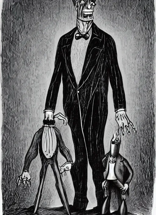 Image similar to frankenstein's monster by charles addams