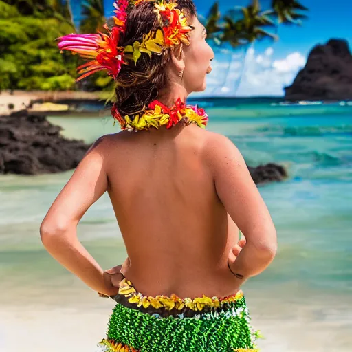 Image similar to Hawaii girl in a hula skirt