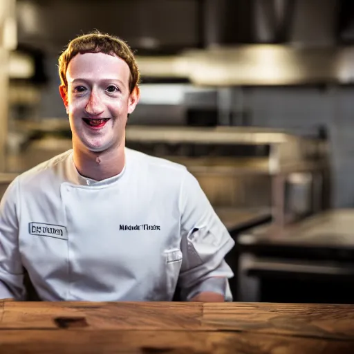 Image similar to Mark Zuckerberg as a restaurant chef EOS-1D, f/1.4, ISO 200, 1/160s, 8K, RAW, unedited, symmetrical balance, in-frame, Photoshop, Nvidia, Topaz AI