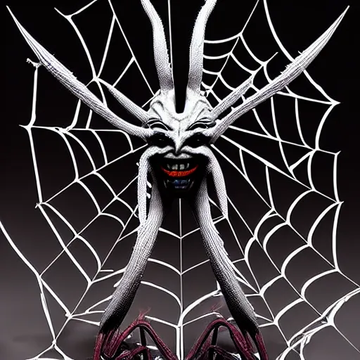 Image similar to fractal spider joker by giger, unreal engine render, by sylvain sarrailh