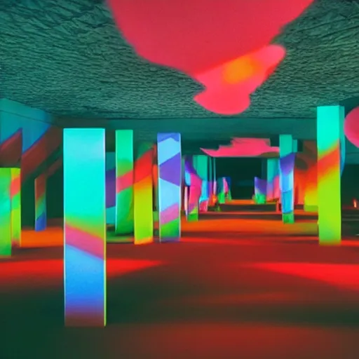 Image similar to film still from surreal arthouse film, avant garde, stylized colors, unusual lighting choices