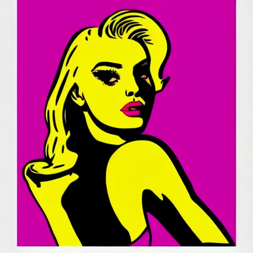 Image similar to pop art poster of a beautiful woman