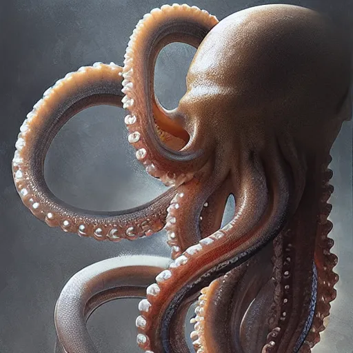 Image similar to thick translucent octopus tentacles by ruan jia, wayne barlow, photoreal