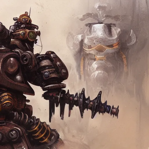 Image similar to portrait concept painting of a rampaging ashigaru mecha construct boar, destroying a small village fantasy painting, dungeons and dragons, magic the gathering art, of bamboo, laquer and steel, steampunk - inspired by brian froud and greg rutkowski and jessica rossier