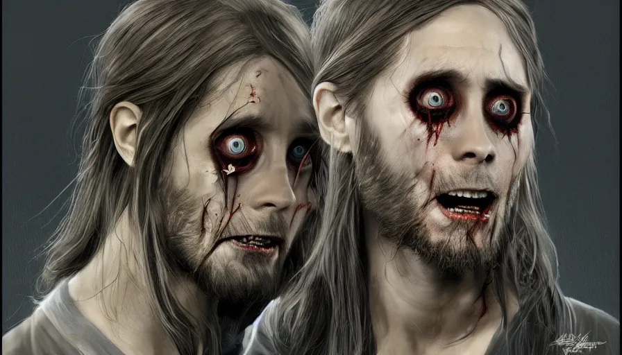 Prompt: Zombie Jared Leto, hyperdetailed, artstation, cgsociety, 8k