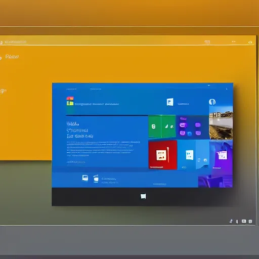 Image similar to futuristic Microsoft Windows, clean ui, illustration