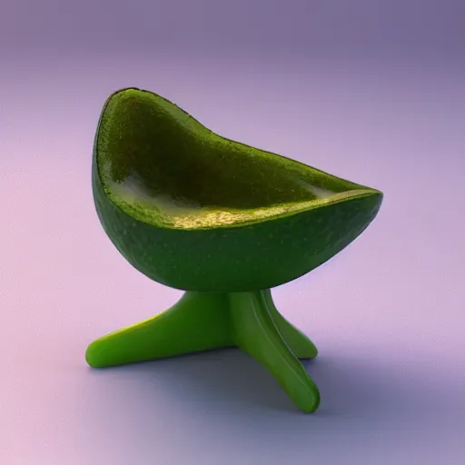 Prompt: avocado chair trending on artstation 4 k hd high detail octane render