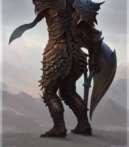 Image similar to Male Dragon Dragonborn Paladin full body wide angle action shot,dnd, highly detailed, digital painting, artstation, concept art, sharp focus, illustration, art by artgerm and greg rutkowski and alphonse mucha